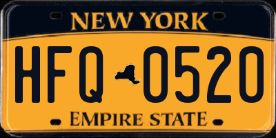 NY license plate HFQ0520