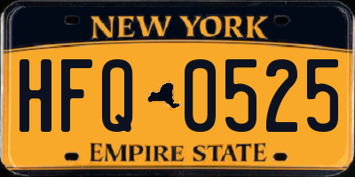 NY license plate HFQ0525