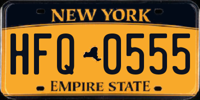 NY license plate HFQ0555