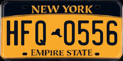 NY license plate HFQ0556