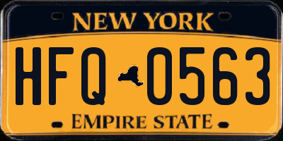 NY license plate HFQ0563