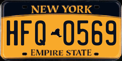 NY license plate HFQ0569