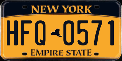 NY license plate HFQ0571