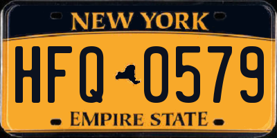 NY license plate HFQ0579