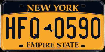 NY license plate HFQ0590