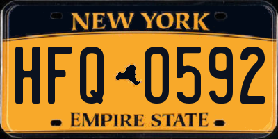 NY license plate HFQ0592