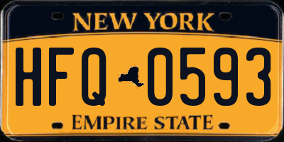 NY license plate HFQ0593