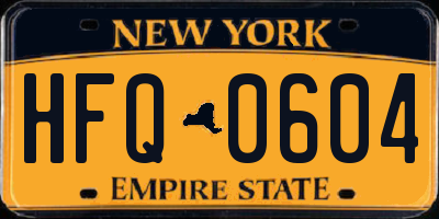 NY license plate HFQ0604