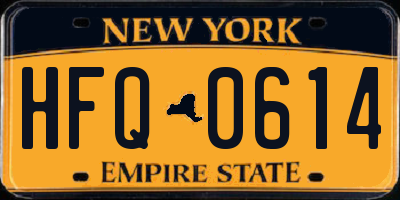NY license plate HFQ0614
