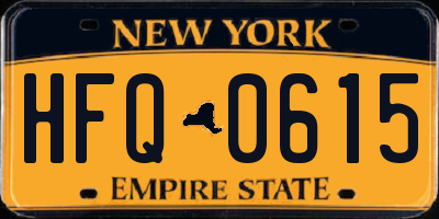 NY license plate HFQ0615