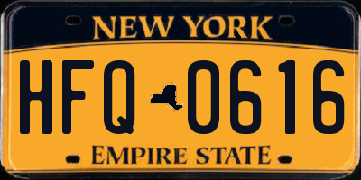 NY license plate HFQ0616