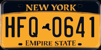 NY license plate HFQ0641