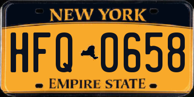 NY license plate HFQ0658