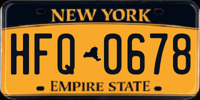 NY license plate HFQ0678