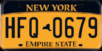 NY license plate HFQ0679