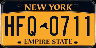 NY license plate HFQ0711