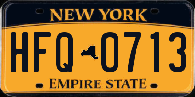 NY license plate HFQ0713