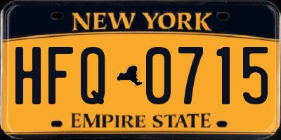 NY license plate HFQ0715