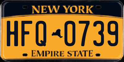 NY license plate HFQ0739