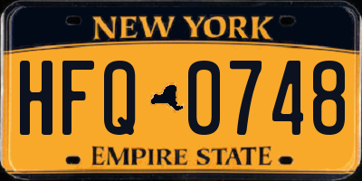 NY license plate HFQ0748