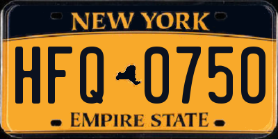 NY license plate HFQ0750