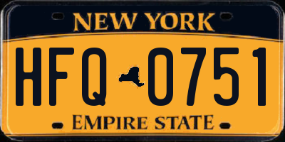 NY license plate HFQ0751
