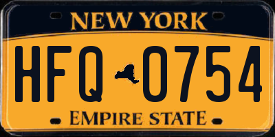 NY license plate HFQ0754