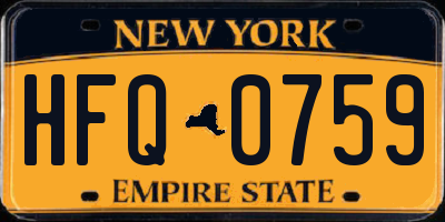 NY license plate HFQ0759