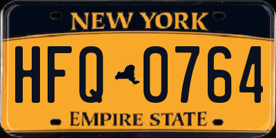 NY license plate HFQ0764