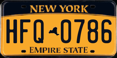 NY license plate HFQ0786