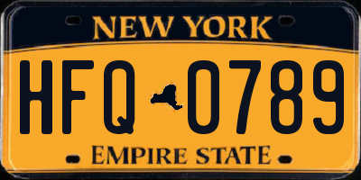 NY license plate HFQ0789