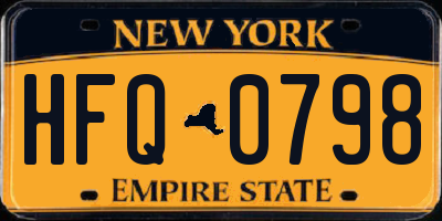 NY license plate HFQ0798
