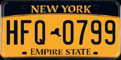 NY license plate HFQ0799