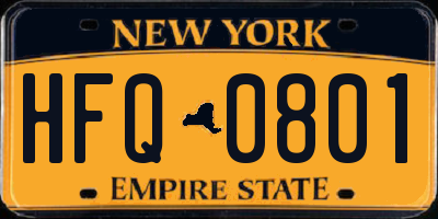 NY license plate HFQ0801