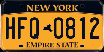 NY license plate HFQ0812