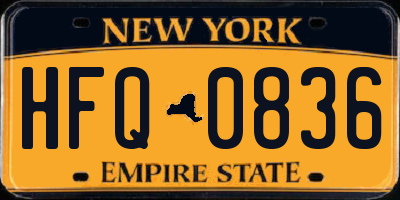 NY license plate HFQ0836
