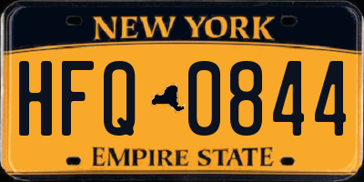 NY license plate HFQ0844