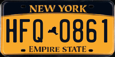 NY license plate HFQ0861