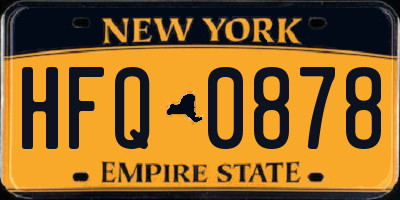 NY license plate HFQ0878