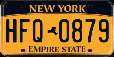 NY license plate HFQ0879