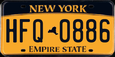 NY license plate HFQ0886