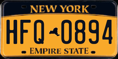 NY license plate HFQ0894