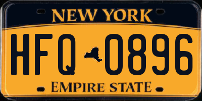 NY license plate HFQ0896