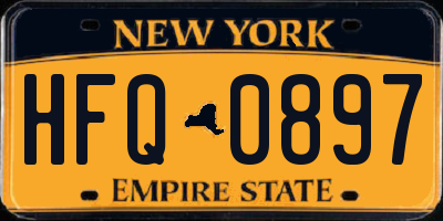 NY license plate HFQ0897