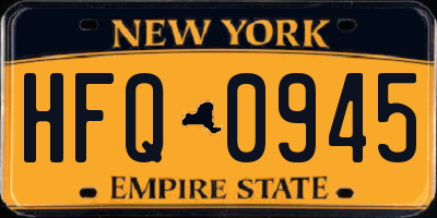 NY license plate HFQ0945