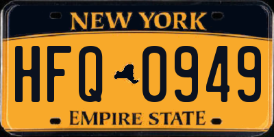 NY license plate HFQ0949