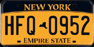 NY license plate HFQ0952