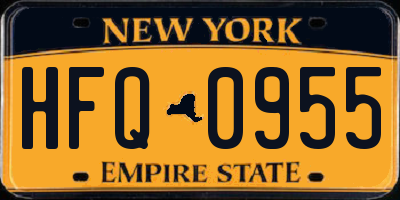 NY license plate HFQ0955