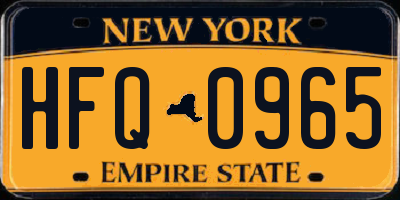 NY license plate HFQ0965