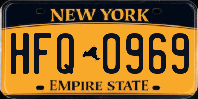 NY license plate HFQ0969